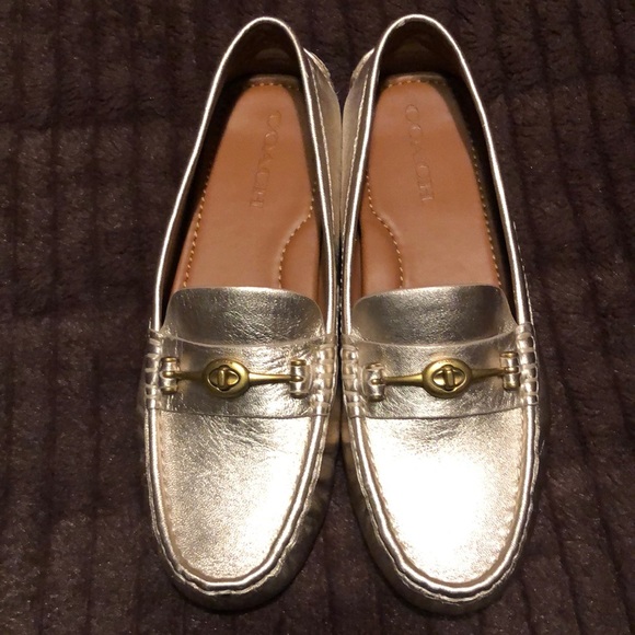 NEW Coach Loafers Sz 10 Champagne Gold - Picture 6 of 7
